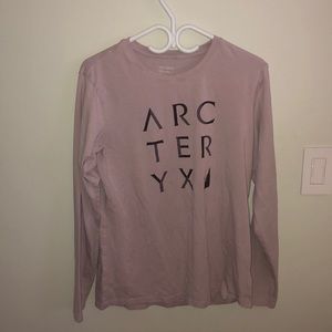 purple print arcteryx long sleeve